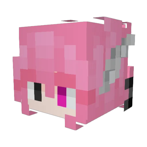 VividCrystal Minecraft avatar head, 3D render