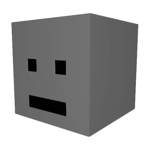 VividGray Minecraft avatar head, 3D render