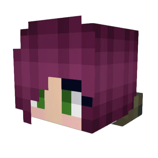 Vivish Minecraft avatar head, 3D render
