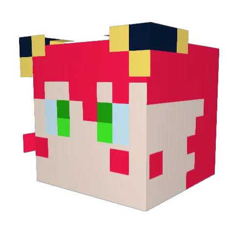 VivlioTekka Minecraft avatar head, 3D render
