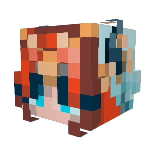 Vivotra Minecraft avatar head, 3D render
