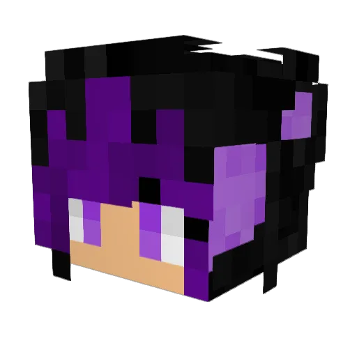 Vivvillion Minecraft avatar head, 3D render