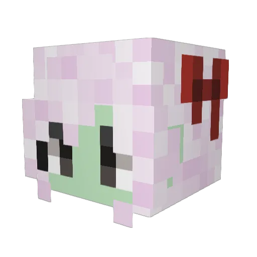 VivziePop Minecraft avatar head, 3D render