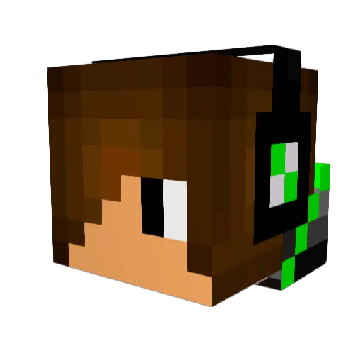 Vix1 Minecraft avatar head, 3D render