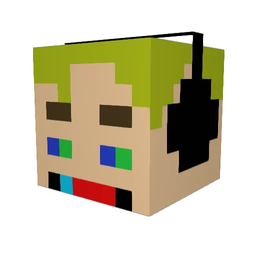 Vix97 Minecraft avatar head, 3D render