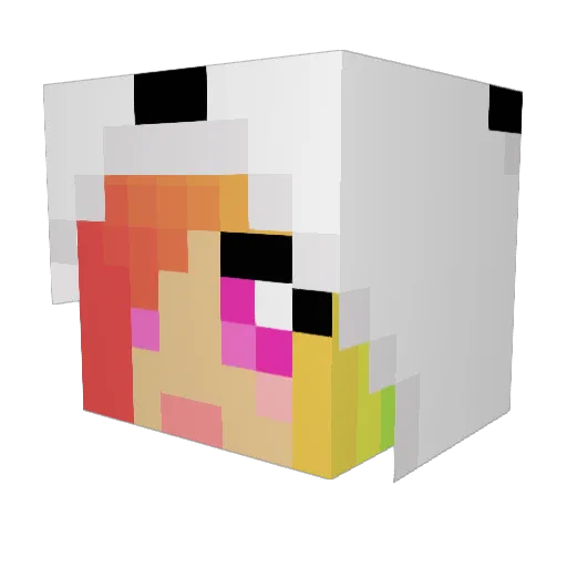 VixDiamond Minecraft avatar head, 3D render