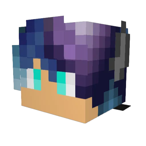 VixelVox Minecraft avatar head, 3D render