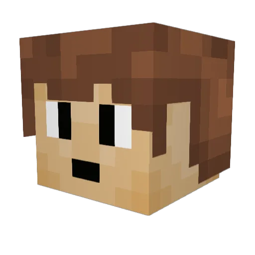 Vixeral Minecraft avatar head, 3D render