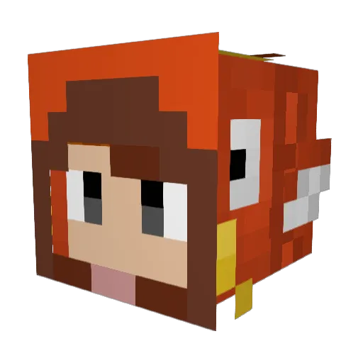Vixie3 Minecraft avatar head, 3D render