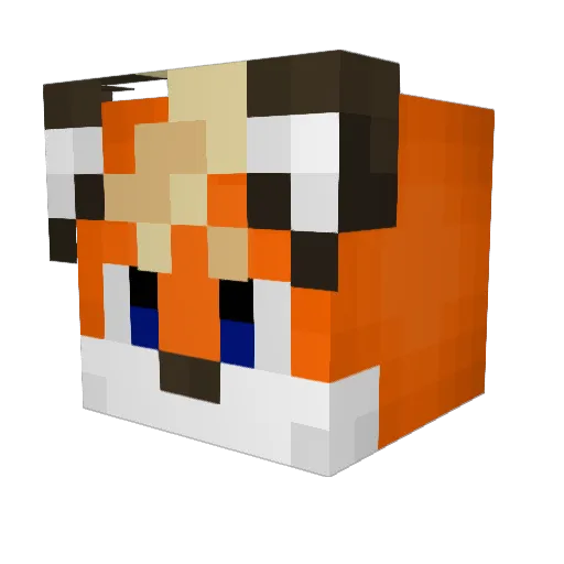 VixieTheFoxxo Minecraft avatar head, 3D render