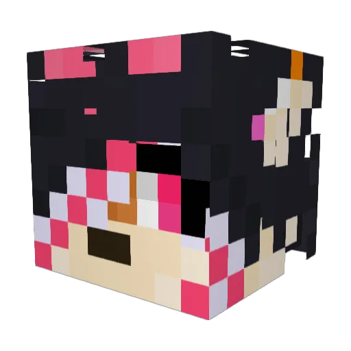 VixieYote Minecraft avatar head, 3D render