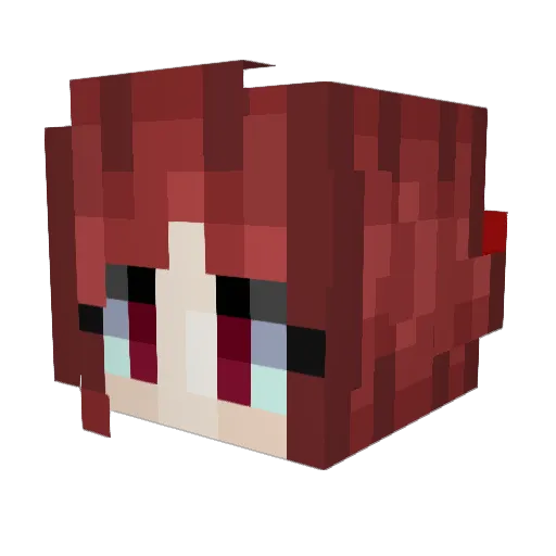 Vixieie Minecraft avatar head, 3D render