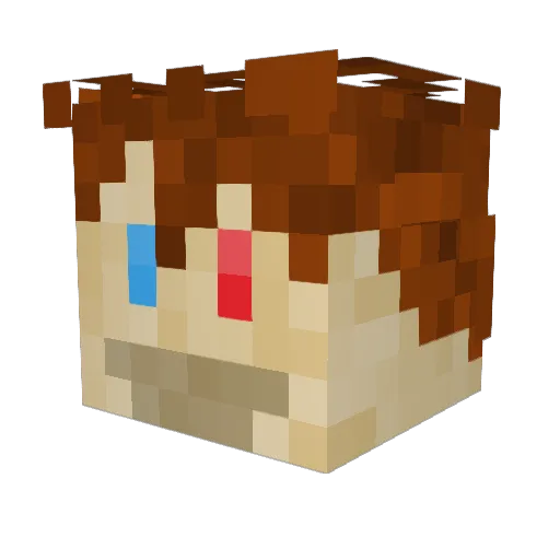 Vixlback Minecraft avatar head, 3D render