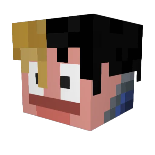 Vixocon Minecraft avatar head, 3D render