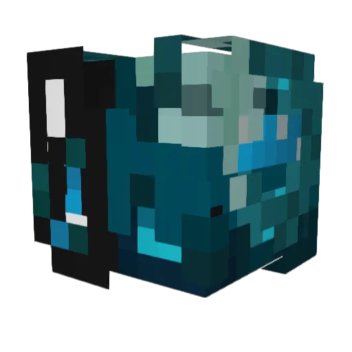 Vixrul Minecraft avatar head, 3D render