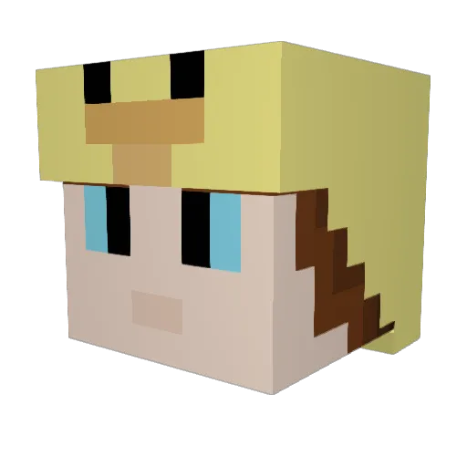 Vixsonx Minecraft avatar head, 3D render