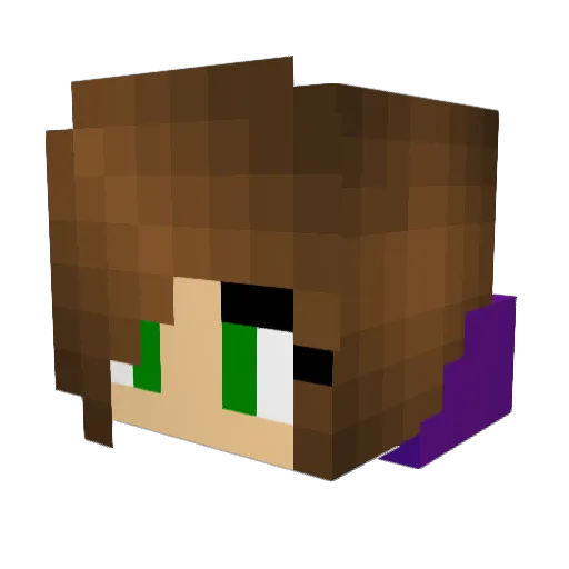 VixsterPlays Minecraft avatar head, 3D render