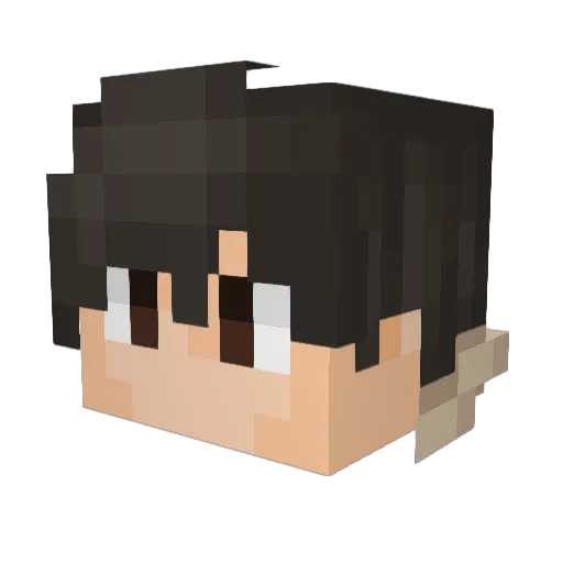 Vixtor Minecraft avatar head, 3D render