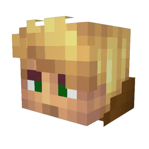 Vixtrinity Minecraft avatar head, 3D render