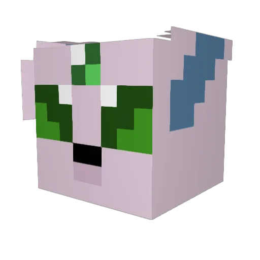 Vixuzen Minecraft avatar head, 3D render