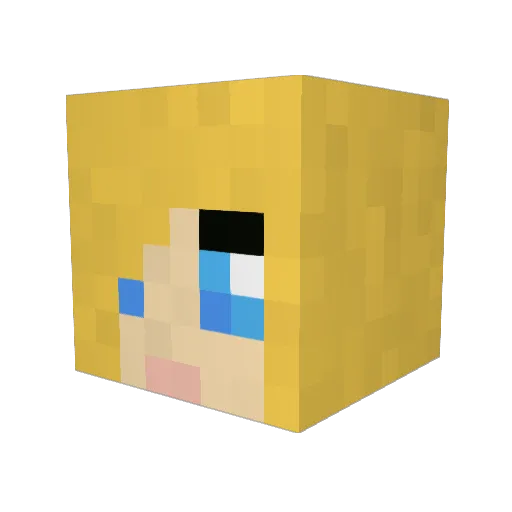 Vixxiiii Minecraft avatar head, 3D render