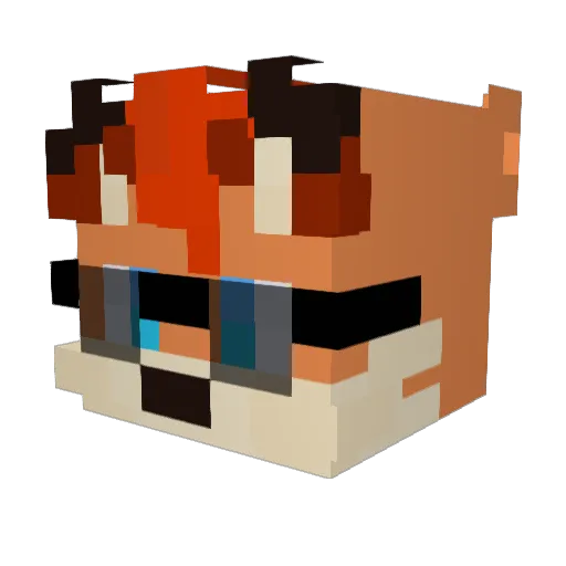 Vixxs Minecraft avatar head, 3D render