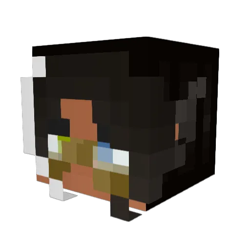 VixyGril Minecraft avatar head, 3D render