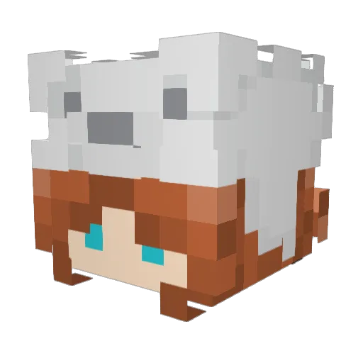 Vixyns Minecraft avatar head, 3D render