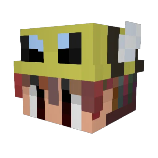 Vizeas Minecraft avatar head, 3D render