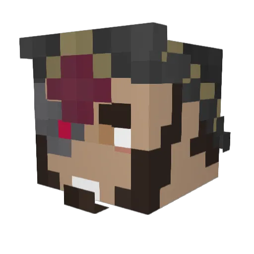 Vizingtv Minecraft avatar head, 3D render
