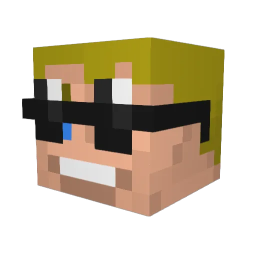 Vizt Minecraft avatar head, 3D render