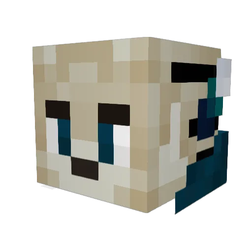 Vlaadounet Minecraft avatar head, 3D render