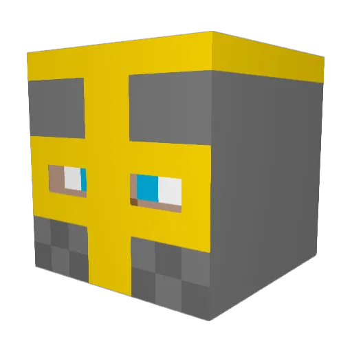 Vlafou Minecraft avatar head, 3D render