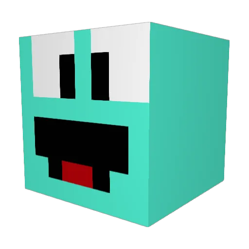 Vlect Minecraft avatar head, 3D render