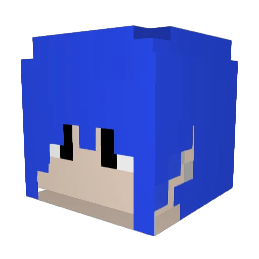 Vlly Minecraft avatar head, 3D render
