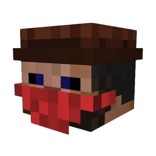 Vlocis Minecraft avatar head, 3D render