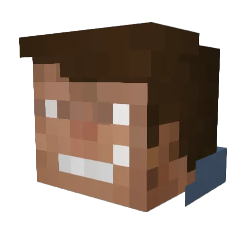 VlogsByNaturel Minecraft avatar head, 3D render