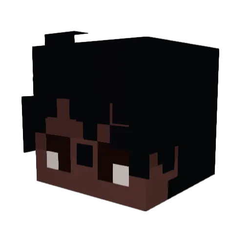 VlustV Minecraft avatar head, 3D render