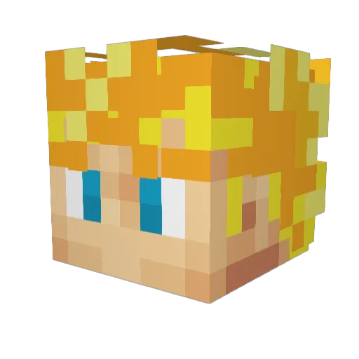 Vmajin Minecraft avatar head, 3D render