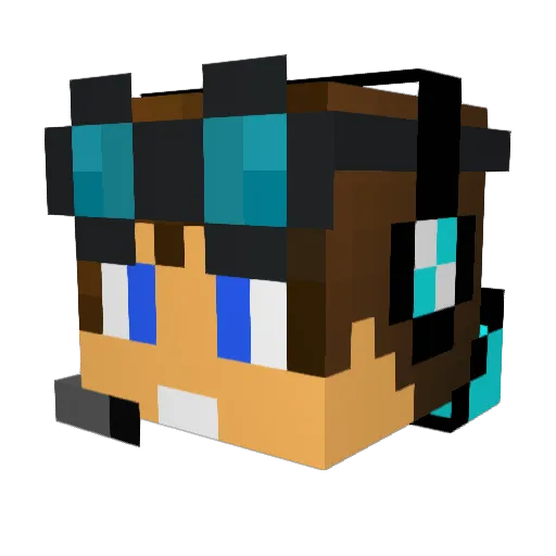 Vnec Minecraft avatar head, 3D render
