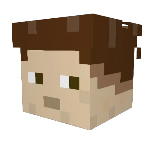 Vnic3nt Minecraft avatar head, 3D render