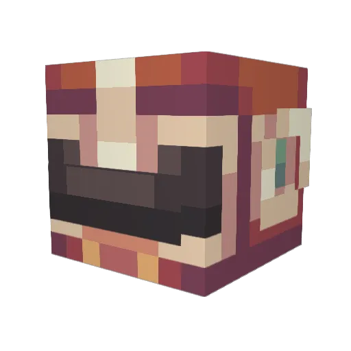 Vnsx Minecraft avatar head, 3D render