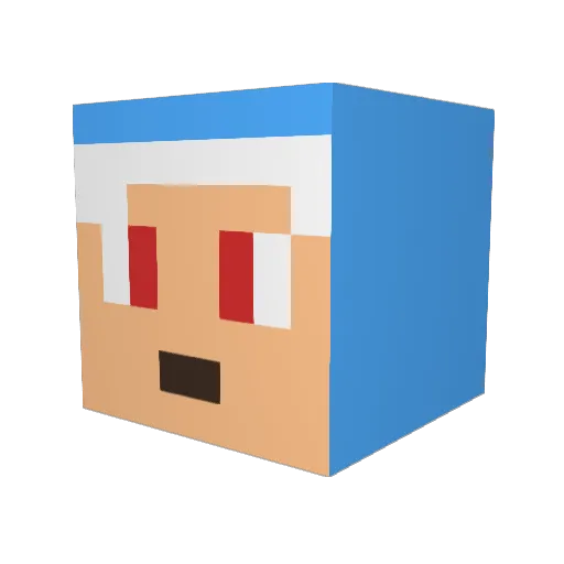 Vo1d_____ Minecraft avatar head, 3D render
