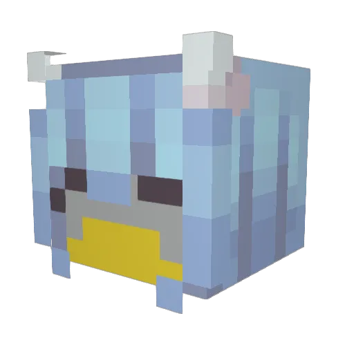 VoNagisa Minecraft avatar head, 3D render