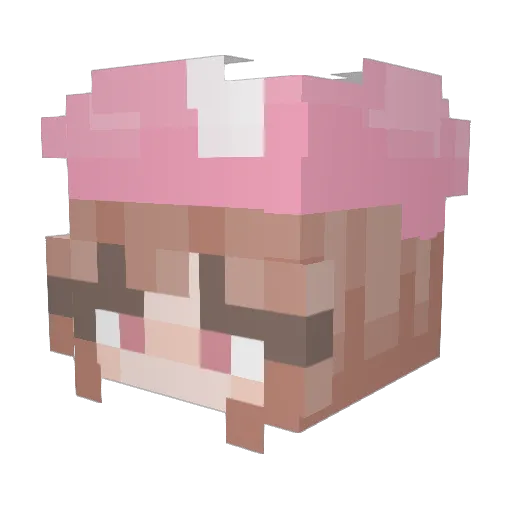 Voalavo Minecraft avatar head, 3D render