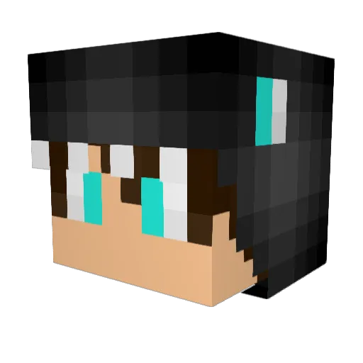 Voalted Minecraft avatar head, 3D render