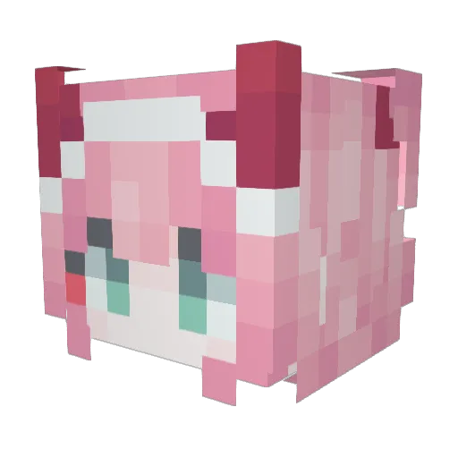 Voboss Minecraft avatar head, 3D render