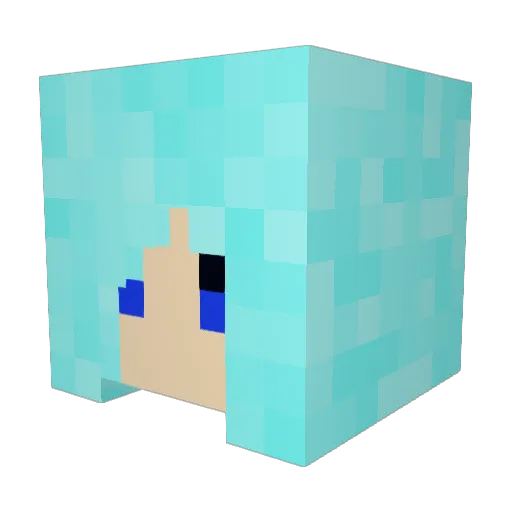 Vocanova Minecraft avatar head, 3D render