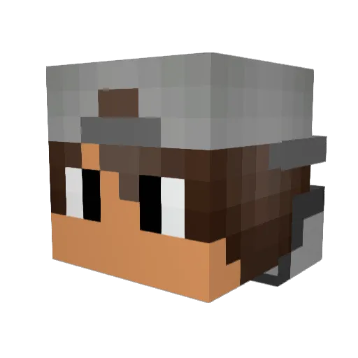 Vockoo Minecraft avatar head, 3D render