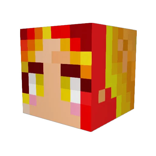 Vodaclone Minecraft avatar head, 3D render